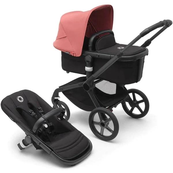 Bugaboo Fox 5 Base Black/Midnight Black and Sunrise Red Sun Canopy