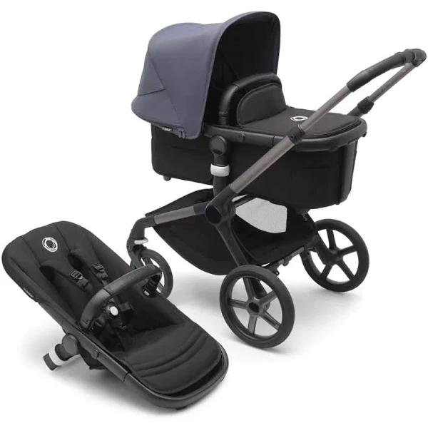 Bugaboo Fox 5 Base Graphite/Midnight Black and Stormy Blue Sun Canopy