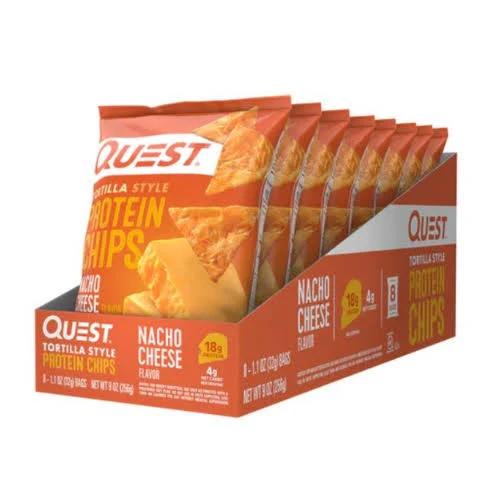 Bulk Quest Nacho Cheese Tortilla Style Protein Chip - 32gm x 8