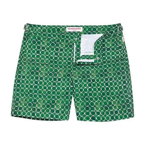 Bulldog - Coastal Garden Geometric Tile Mid-length Swim Shorts
