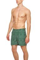 Bulldog - Coastal Garden Geometric Tile Mid-length Swim Shorts