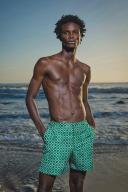 Bulldog - Coastal Garden Geometric Tile Mid-length Swim Shorts