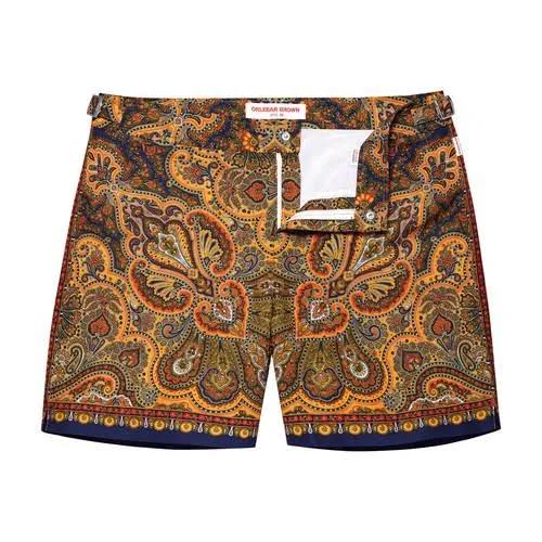 Bulldog - Lagoon Blue Mystique Paisley Mid-length Swim Shorts