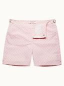 Bulldog - Pink/White Otaru Mid-length Swim Shorts