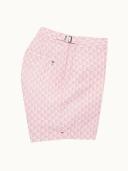 Bulldog - Pink/White Otaru Mid-length Swim Shorts