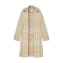 Burberry Check Panel Cotton Gabardine Trench Coat , Size: 02
