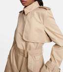 Burberry Check Panel Cotton Gabardine Trench Coat , Size: 10