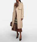 Burberry Check Panel Cotton Gabardine Trench Coat , Size: 10