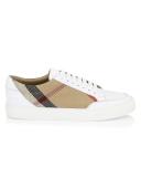 Burberry House Check and Leather Sneakers , Size: 35.5