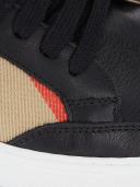 Burberry House Check and Leather Sneakers , Size: 35.5