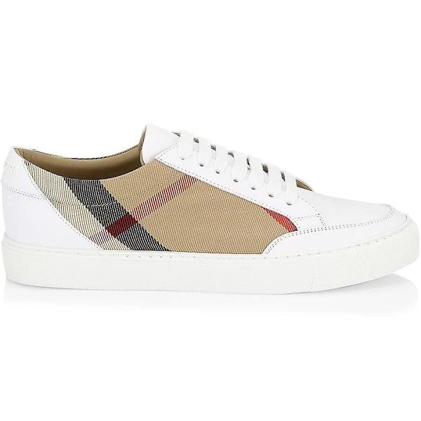 Burberry House Check and Leather Sneakers , Size: 35.5
