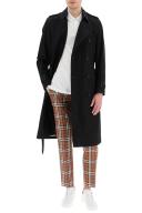 Burberry Kensington Long Trench Coat 46 Black Cotton