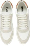 Burberry Leather, Suede and Check Cotton Sneakers , Size: 40