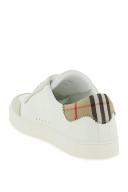 Burberry Leather, Suede and Check Cotton Sneakers , Size: 40
