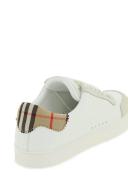 Burberry Leather, Suede and Check Cotton Sneakers , Size: 40