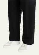 Burberry Leather, Suede and Check Cotton Sneakers , Size: 43.5