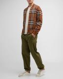 Burberry Leather, Suede and Check Cotton Sneakers , Size: 45.5