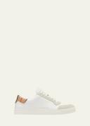 Burberry Leather, Suede and Check Cotton Sneakers , Size: 45.5