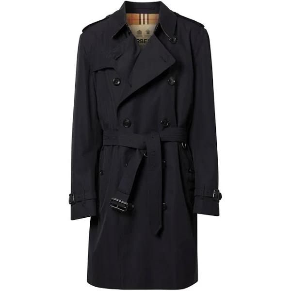 Burberry The Mid-length Kensington Trench Coat , Size: 48, Black