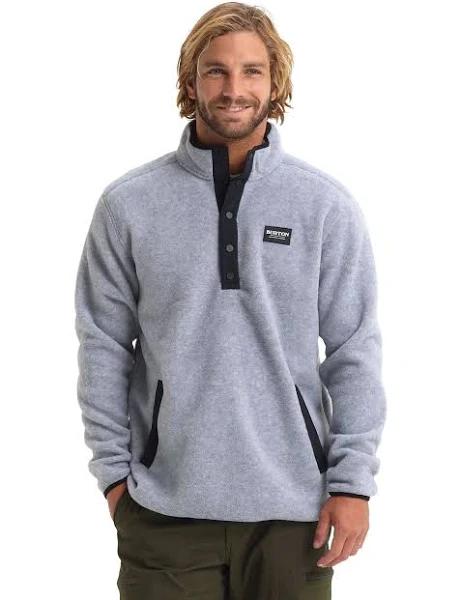 Burton Men's Hearth Fleece Pullover , Gray Heather (XS)