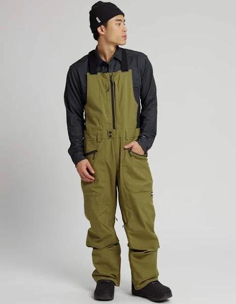 Burton Men's Reserve 2L Bib Pants - Martini Olive | Snowboard Pants