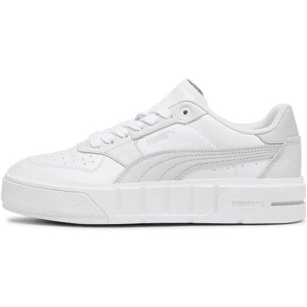 Cali Court Leather Women's Sneakers in White/Cool Light Gray, Size 5.5 by Puma