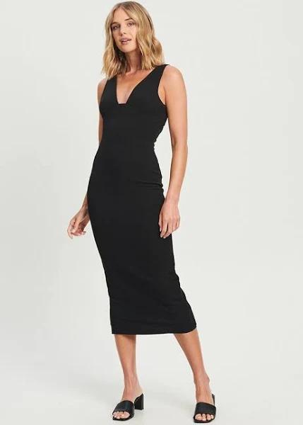 Calli - Women's Black Midi Dresses - Cass Midi Dress - Size 8 at The Iconic