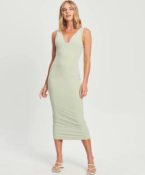 Calli - Women's Green Midi Dresses - Cass Midi Dress - Size 8 at The Iconic