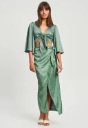 Calli - Women's Green Midi Skirts - Vacay Tie Skirt - Size 10 at The Iconic
