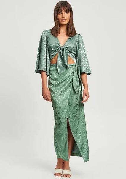 Calli - Women's Green Midi Skirts - Vacay Tie Skirt - Size 14 at The Iconic