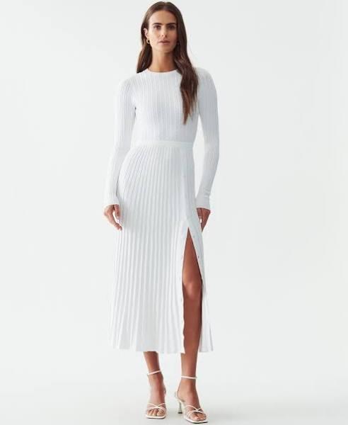 Calli - Women's White Midi Dresses - Sallee Knit Dress - Size 14 at The Iconic