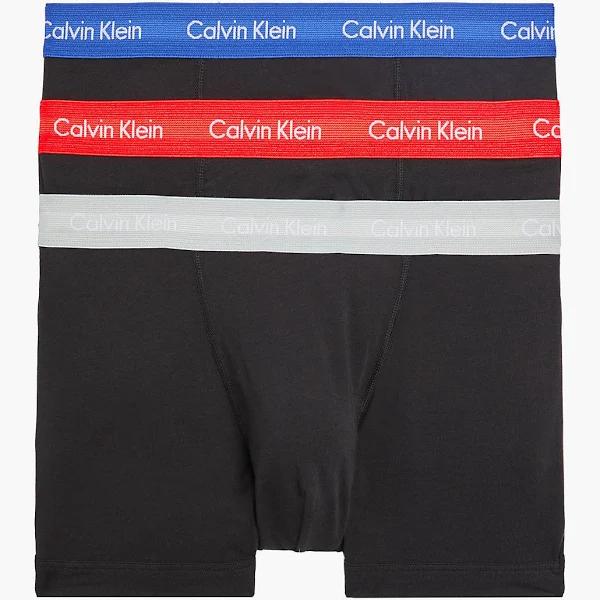 Calvin Klein 3-Pack Cotton-Blend Low-Rise Trunks - S