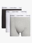 Calvin Klein Black/White/Grey Cotton Stretch 3-Pack Trunks