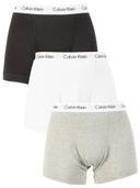 Calvin Klein Black/White/Grey Cotton Stretch 3-Pack Trunks