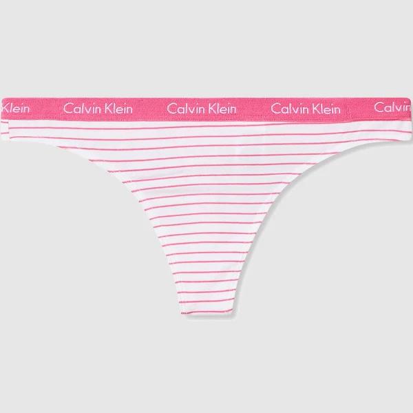 Calvin Klein Carousel Stripe Thong Pink Hot Pink L