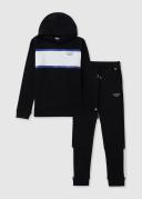 Calvin Klein Jeans Teen Boys Black Cotton Logo Tracksuit