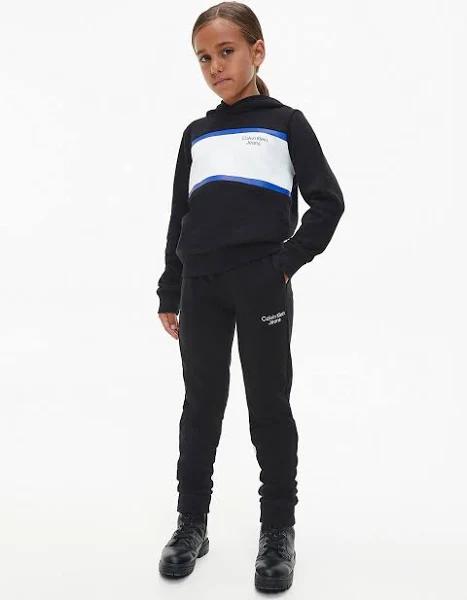 Calvin Klein Jeans Teen Boys Black Cotton Logo Tracksuit
