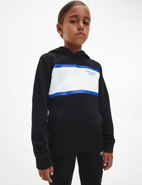 Calvin Klein Jeans Teen Boys Black Cotton Logo Tracksuit