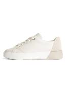 Calvin Klein Leather Cupsole Lace Up Trainers in Ecru 41
