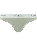 Calvin Klein Logo Thong - Green - XS