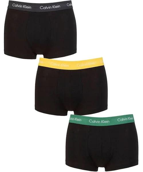 Calvin Klein Low Boxer Shorts Black Yellow Green (3 Units) - XS