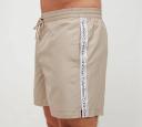 Calvin Klein Medium Tape Swim Shorts Mens, Size M, Beige
