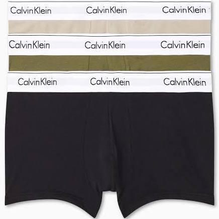 Calvin Klein Men's Trunks 3 Pack Linen/Black/Green, Size XL