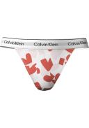 Calvin Klein Mesh High Leg String Thong in Mono Heart print-Black