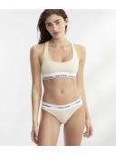Calvin Klein Modern Cotton Naturals Thong Brief in Beige L