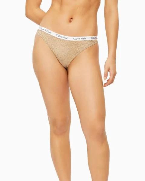 Calvin Klein Modern Cotton Naturals Thong Brief in Taupe M