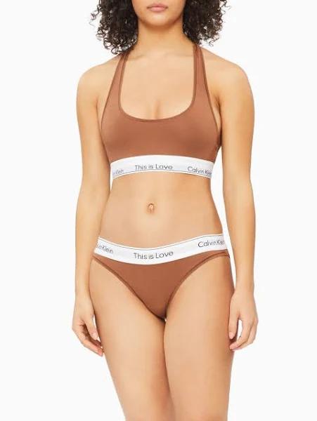 Calvin Klein Modern Cotton Naturals Unlined Bralette in Brown S