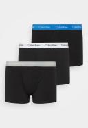 Calvin Klein Plus 3 Pack Cotton Stretch Low Rise Trunks in Black