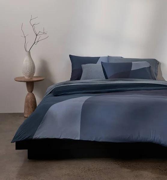 Calvin Klein Sculptural Block Quilt Cover in Dusk Navy King Size