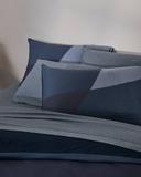 Calvin Klein Sculptural Block Quilt Cover in Dusk Navy Queen Size